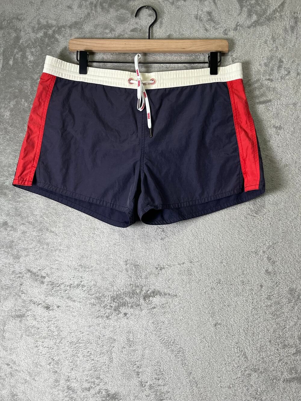 Vintage Diesel Women's Medium Colorblock Swim Trunks Board Shorts Y2K Beachwear